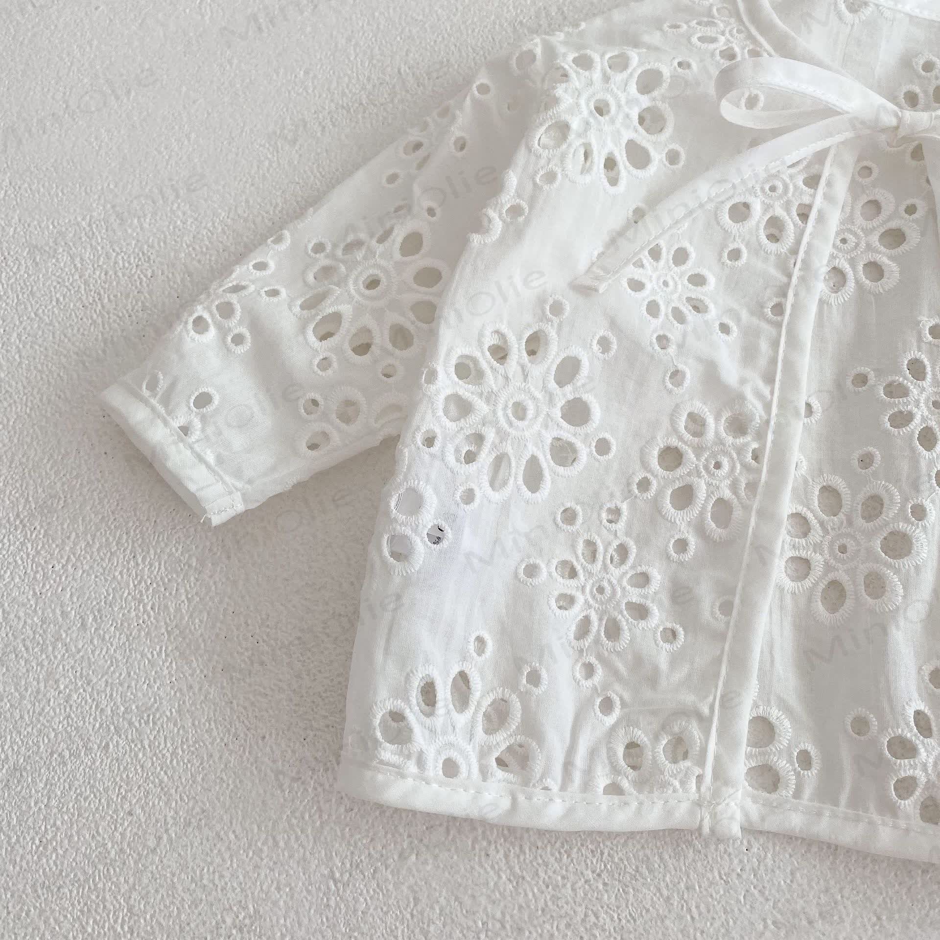 Baby Girls Bow Lace Cut-out Design Outerwear - image 6