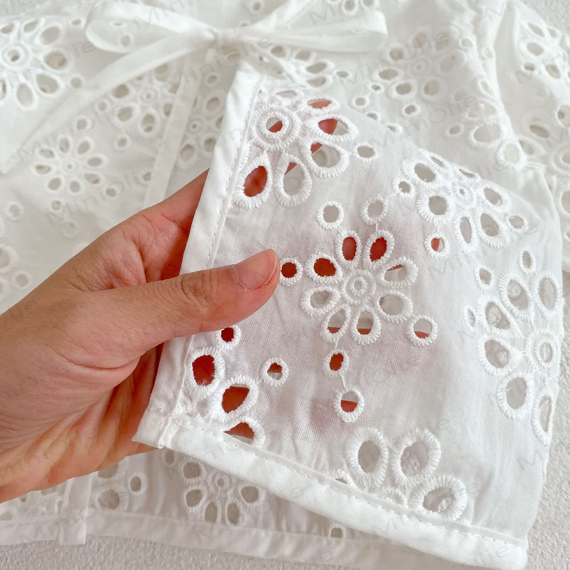 Baby Girls Bow Lace Cut-out Design Outerwear - image 7