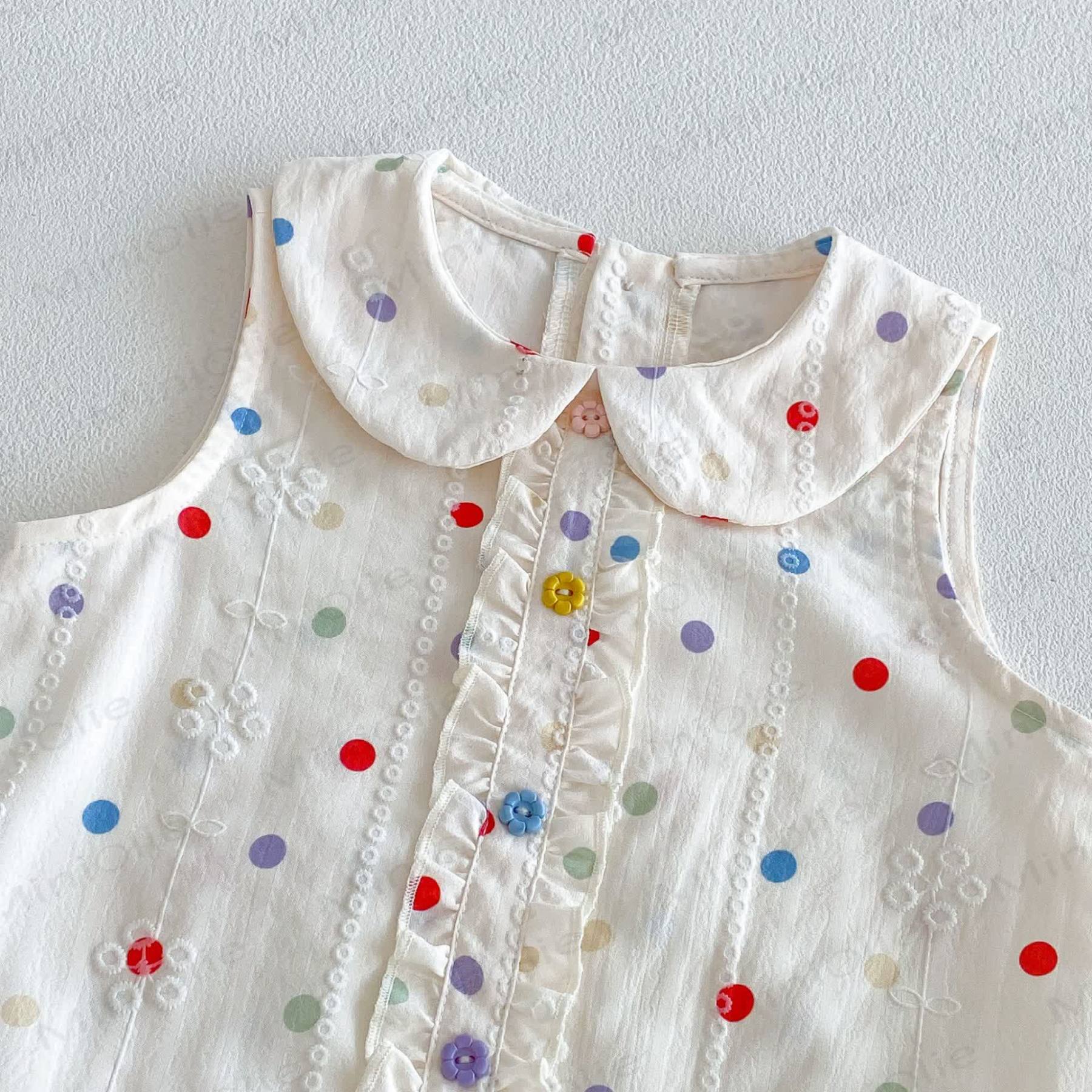 Baby Toddler Girls Polka Dot Peter Pan Collar Sleeveless Dress - image 3