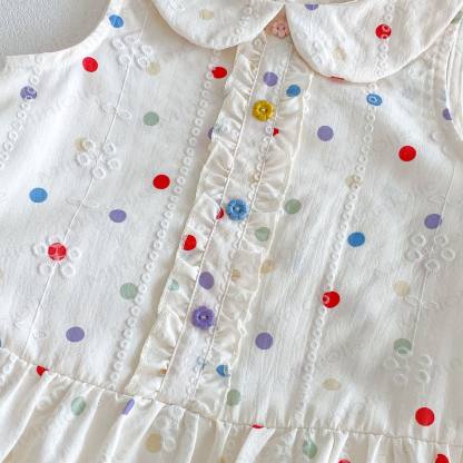 Baby Toddler Girls Polka Dot Peter Pan Collar Sleeveless Dress - image 4