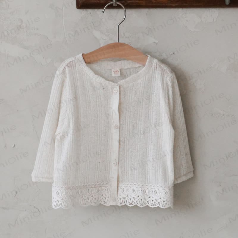 Toddler Kid Girls Lace Top - Beige - 10-11T - image 2