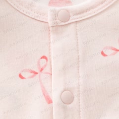 Baby Girl Pink Cherry&Bow Cotton Summer Romper - image 2