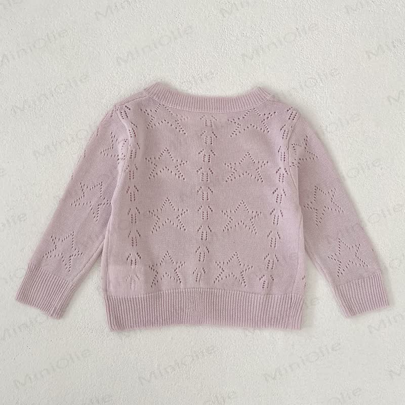 Baby Girl Crew Neck Knitted Cardigan - image 4