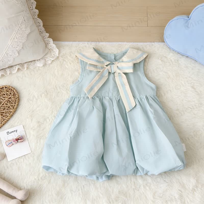 Baby Girl Blue Sailor Collar Bud Dress - Blue - 3-4T - image 1