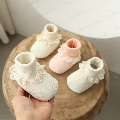 Baby Lace Embroidered Socks Shoes - image 2