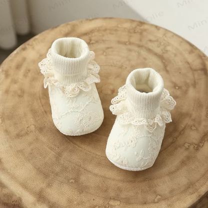 Baby Lace Embroidered Socks Shoes - image 4