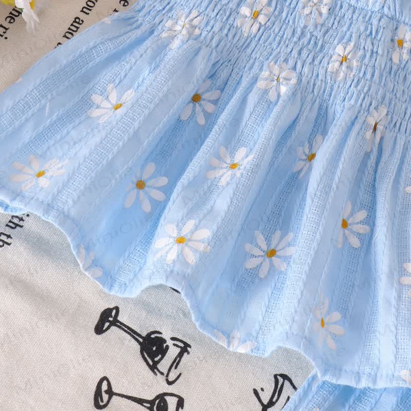 Baby Girl Blue/Pink Strap Top and Pants 2-piece Set - image 7