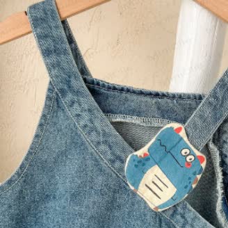 Baby Dinosaur Blue Stripe Overalls and Tee 2-piece Set - image 4