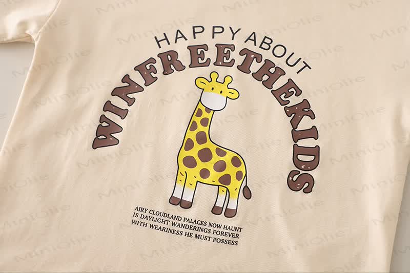 Baby Toddler Giraffe Print Denim Overalls and T-Shirt 2-Piece Set - image 6