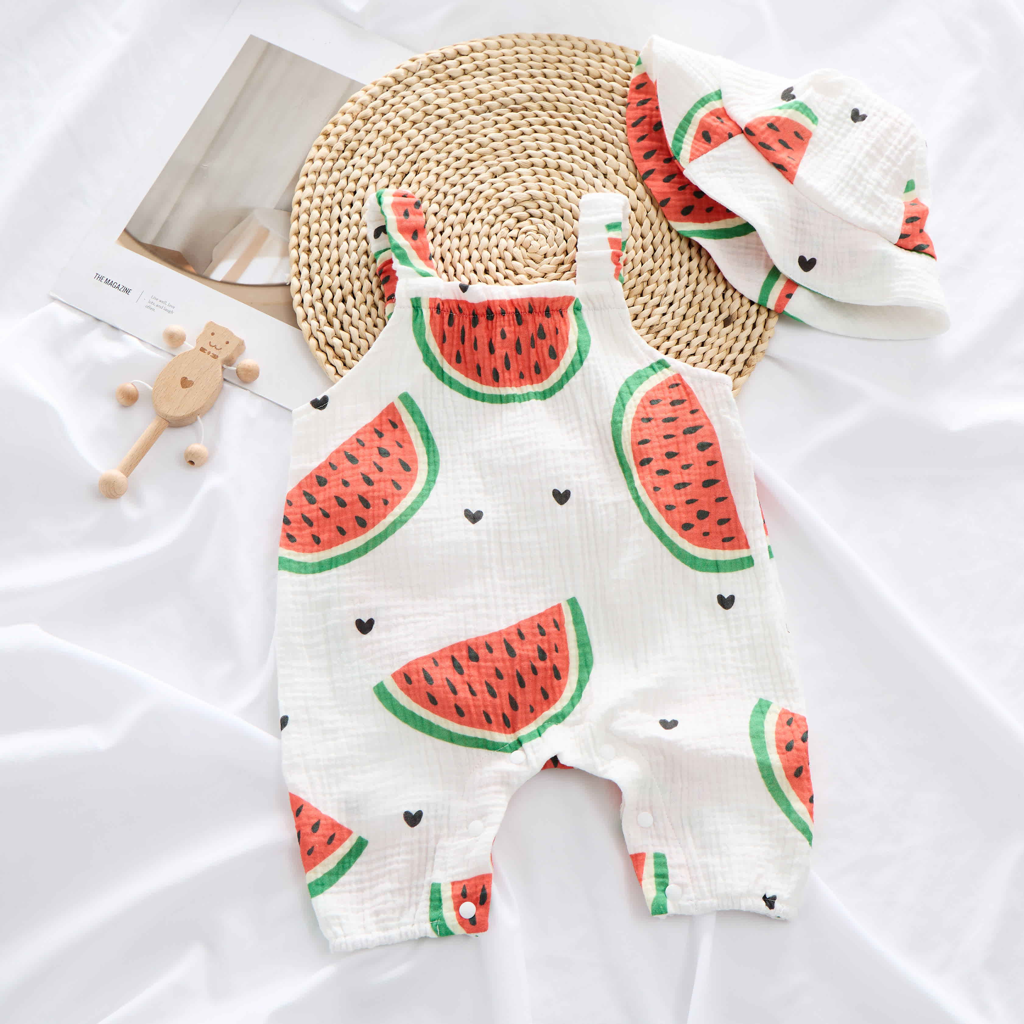 Baby Watermelon Romper with Hat - image 4