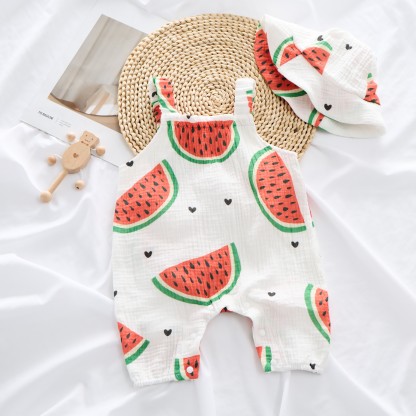 Baby Watermelon Romper with Hat - image 4