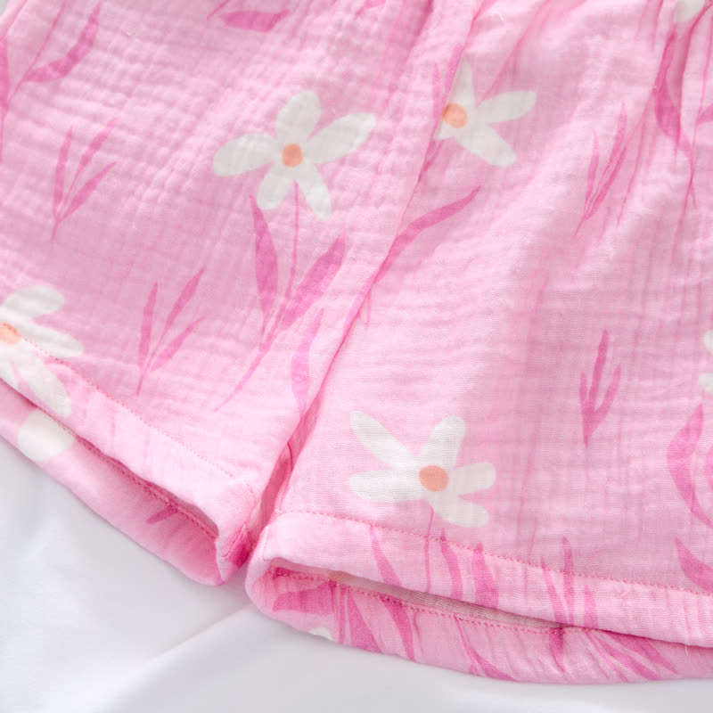 Baby Girl Flower Print Suspenders 2-piece Set - image 6