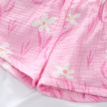 Baby Girl Flower Print Suspenders 2-piece Set - image 6