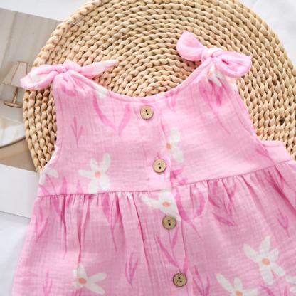 Baby Girl Flower Print Suspenders 2-piece Set - image 4