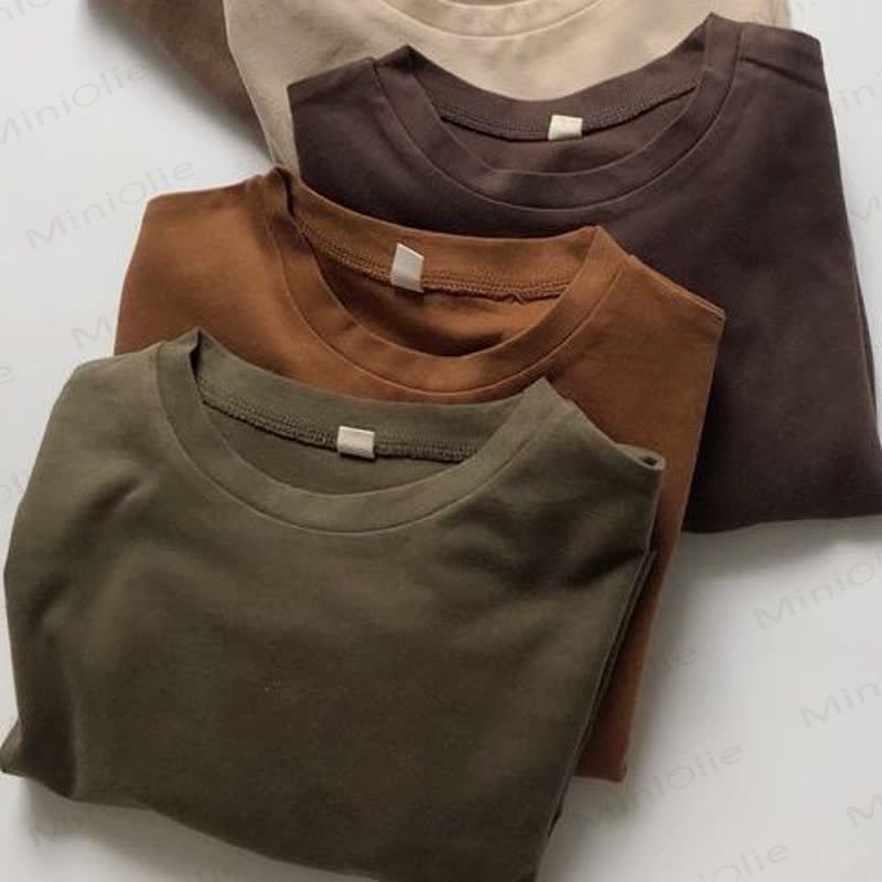 Toddler Boy Solid Color Crew Neck Casual T-shirt - image 7