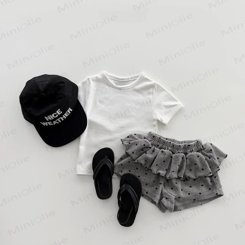 Toddler Girls Polka Dot Ruffle Bloomer Shorts - Grey - 6-7T - image 3