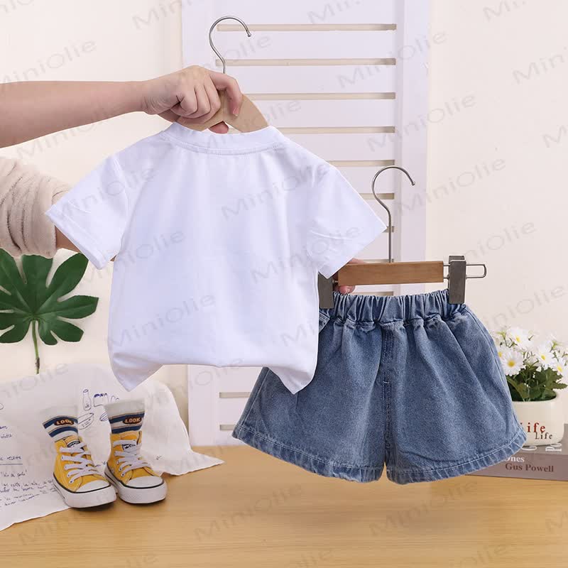 Baby Toddler Girl Bow Tee & Shorts Set - image 4