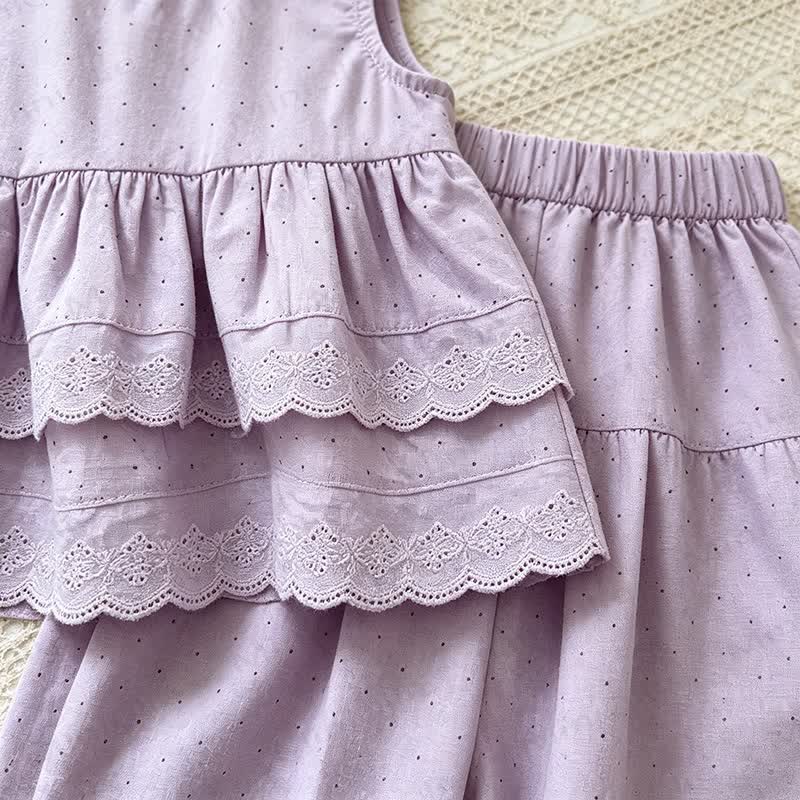 Baby Toddler Girl Solid Color Sleeveless Top and Shorts Set  - image 6