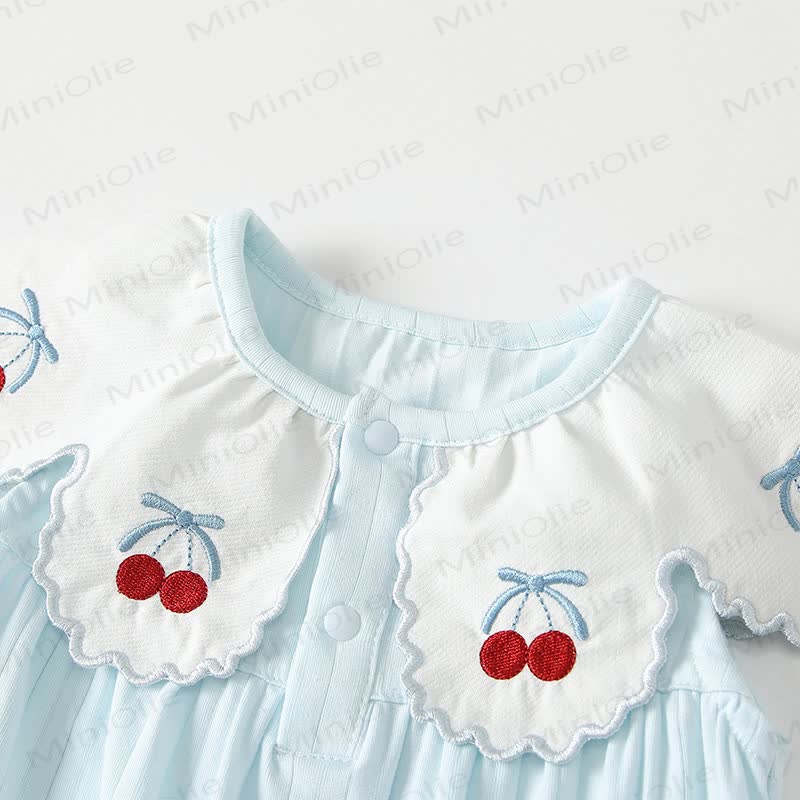 Baby Girls Cherry Print Sleeveless Romper - image 3