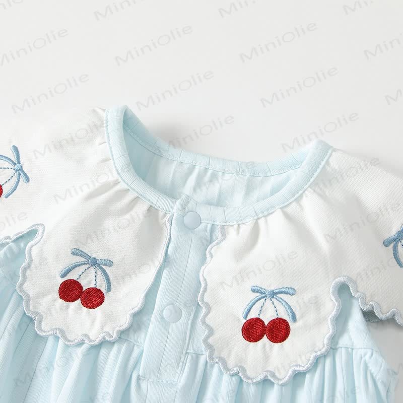 Baby Girls Cherry Print Sleeveless Romper - image 3