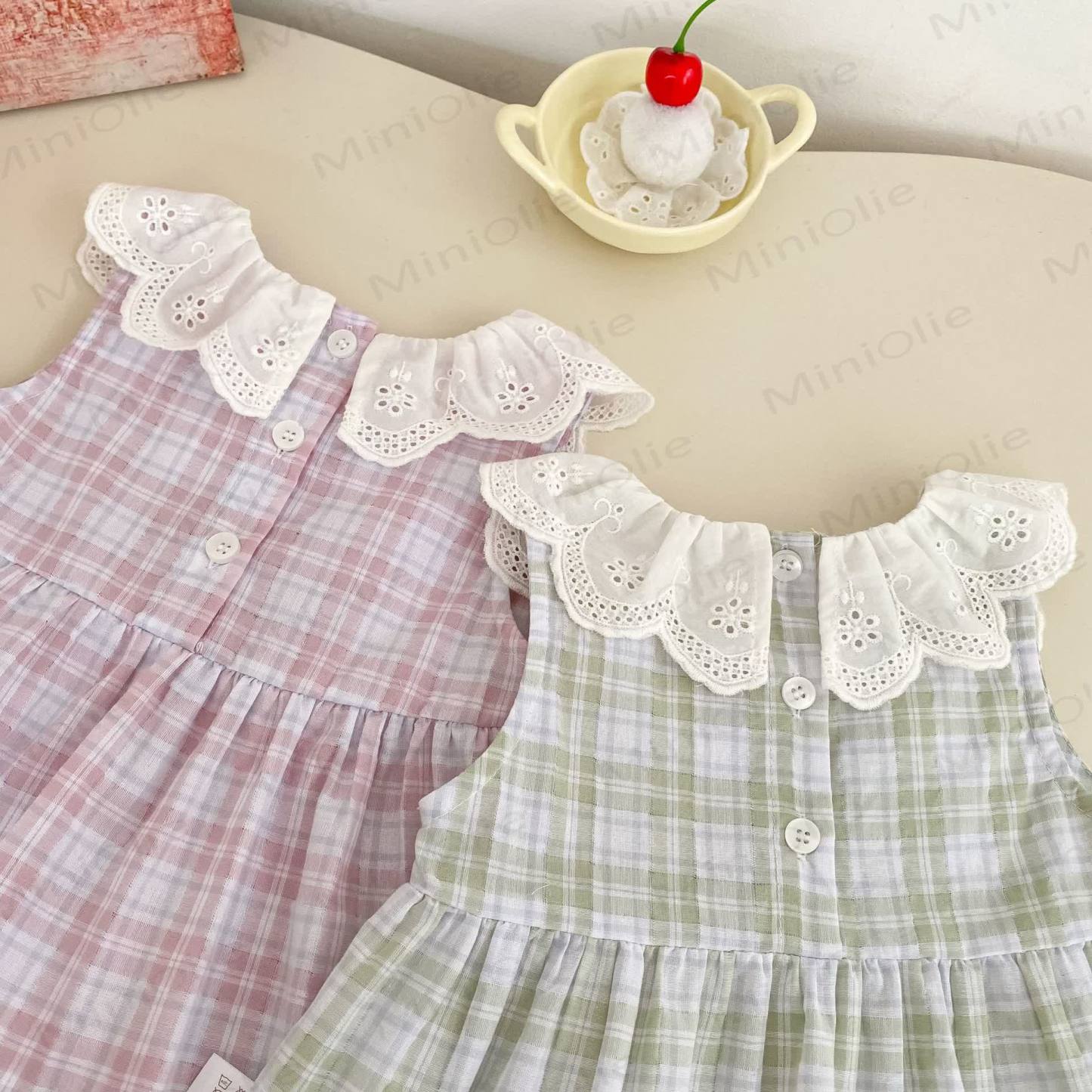 Baby Toddler Girl Plaid Sleeveless Top and Shorts Set  - image 5