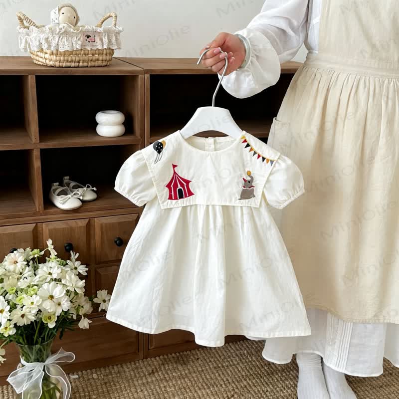 Toddler Baby Girl White Circus Dress - Dress - 6-7T - image 1