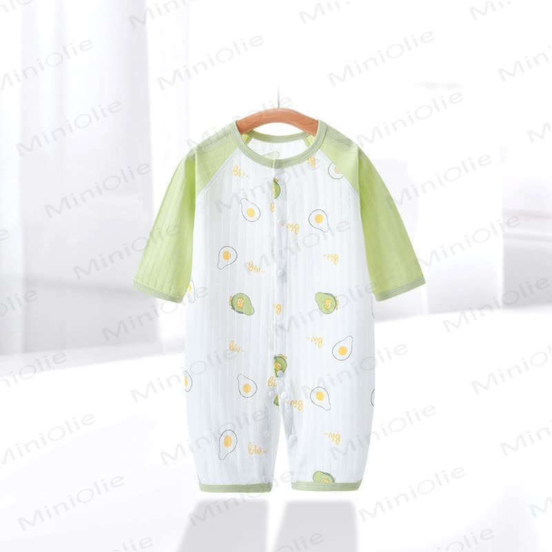 Baby White&Green Avocado Print Summer Romper - White&Green - 18-24M - image 1