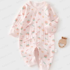 Baby Pink Tomato Print Wrap Romper - image 1