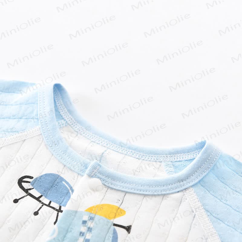 Baby White&Blue Space Print Summer Romper - image 2