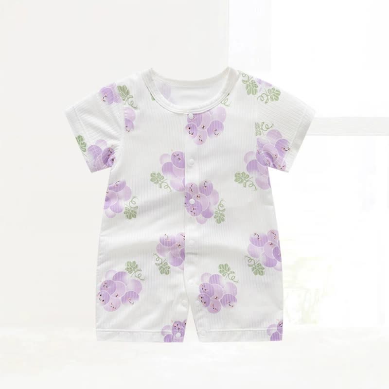 Baby Modal Grape Print Purelysoft Short Sleeves Romper - Purple - 18-24M - image 1