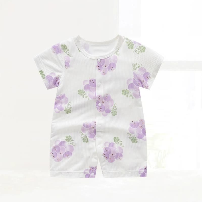 Baby Modal Grape Print Purelysoft Short Sleeves Romper - Purple - 18-24M - image 1