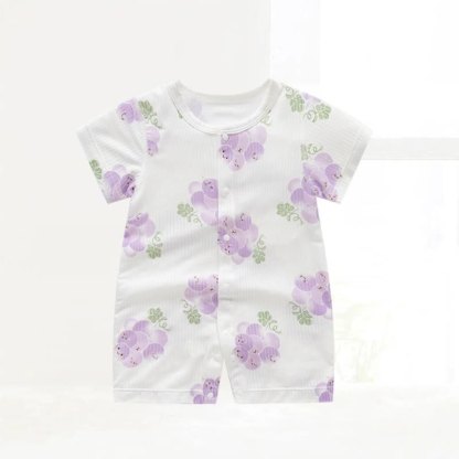 Baby Modal Grape Print Purelysoft Short Sleeves Romper - Purple - 18-24M - image 1