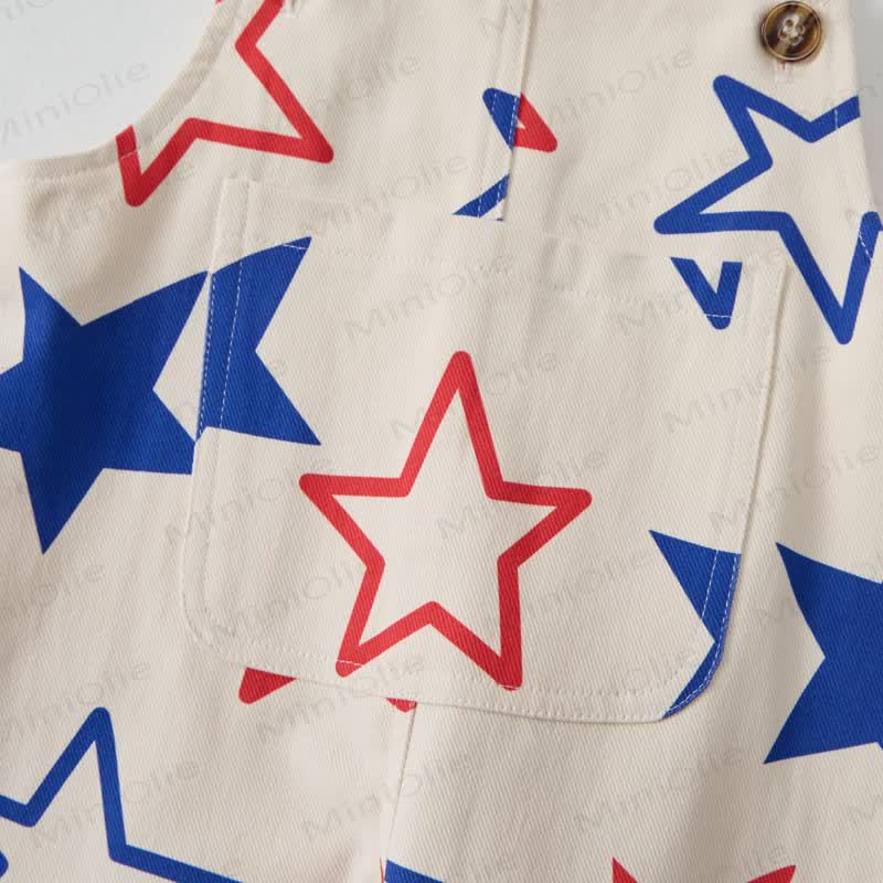 Baby Toddler Beige Star Overalls  - image 5