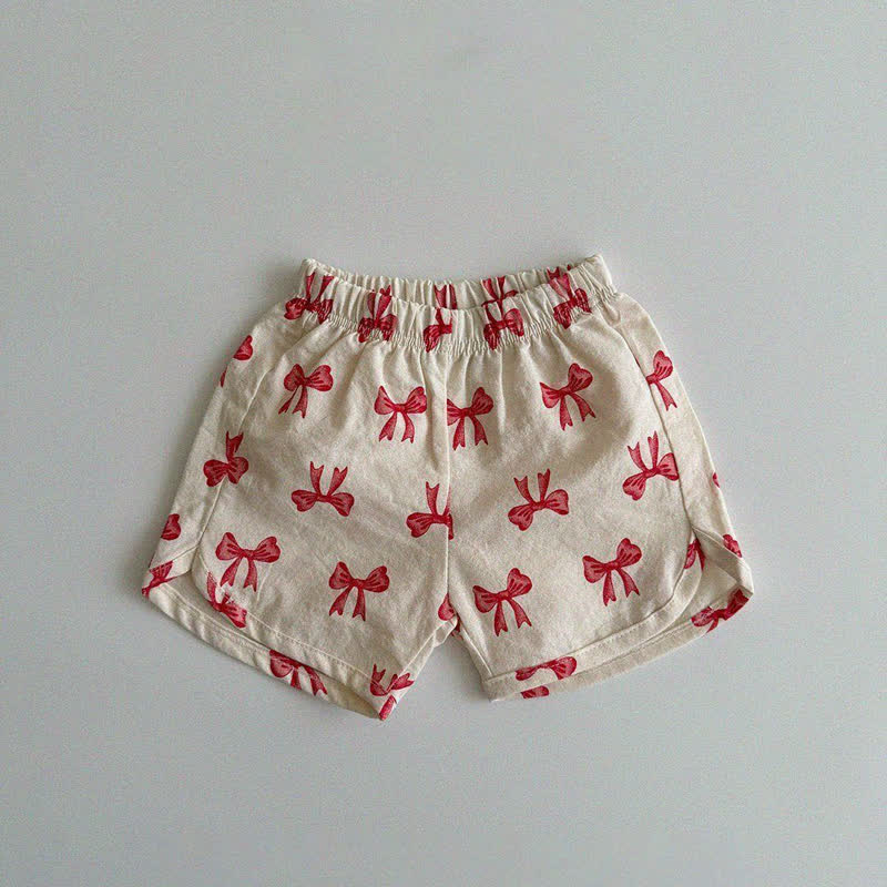 Baby Toddler Soft Shorts - White Bowknot - 3-4T - image 6