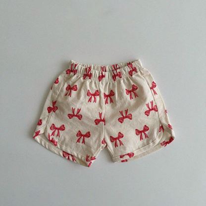 Baby Toddler Soft Shorts - White Bowknot - 3-4T - image 6