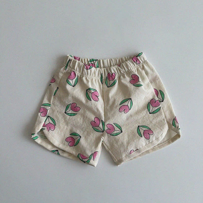 Baby Toddler Soft Shorts - White Flower - 3-4T - image 7