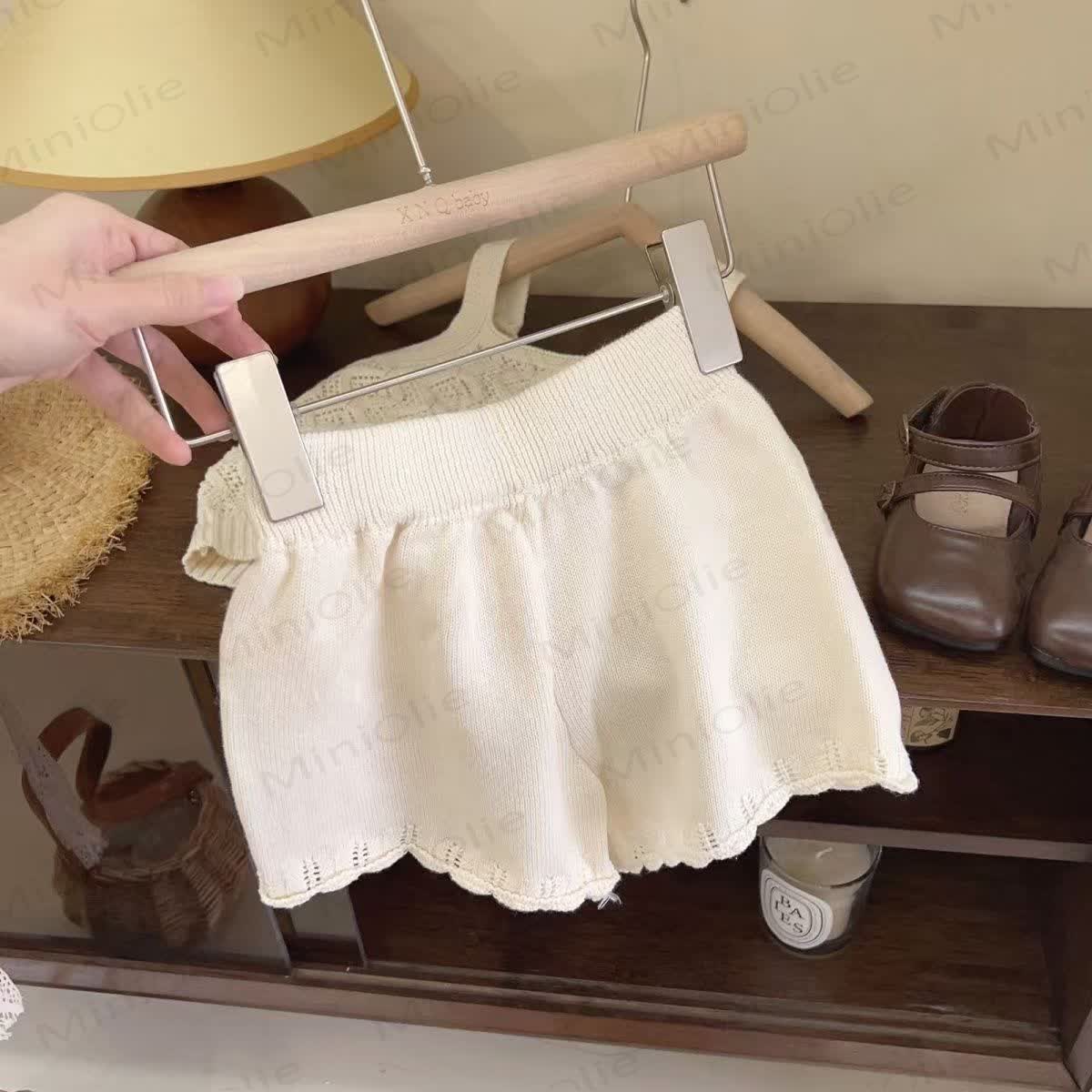 Baby Toddler Girl Knitted White Sleeveless Set - image 2