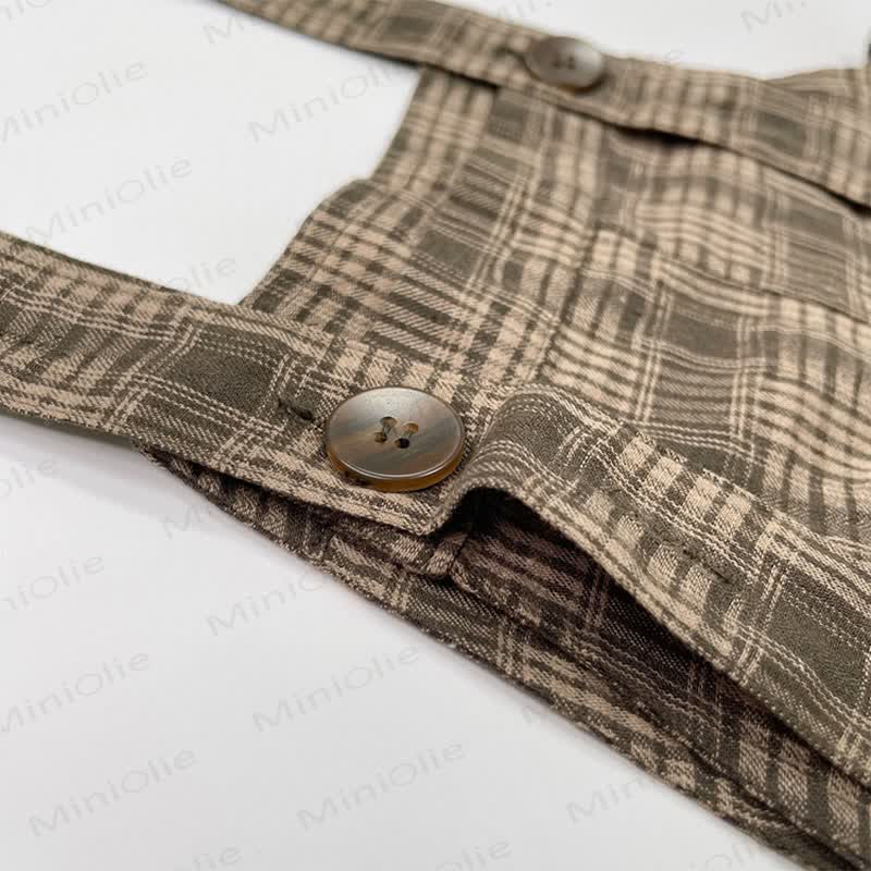 Baby Toddler Vintage Plaid Sleeveless Overalls - image 5