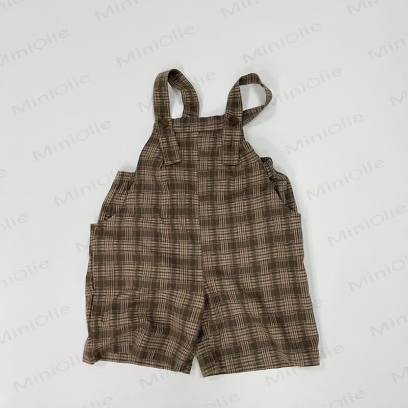 Baby Toddler Vintage Plaid Sleeveless Overalls - image 1