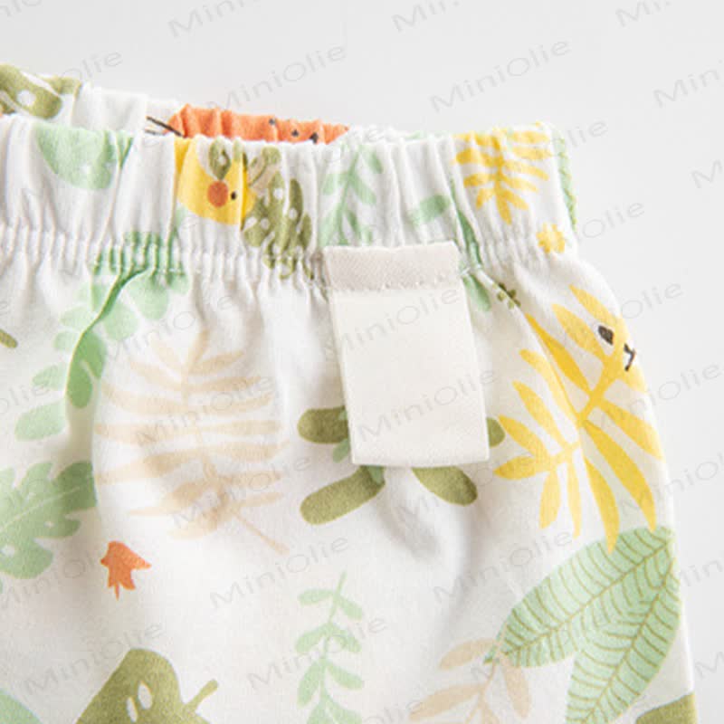 Baby White Cartoon Print Cuffed Pants - image 6