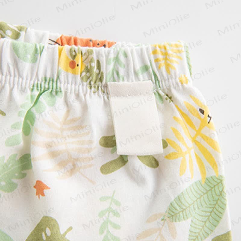 Baby White Cartoon Print Cuffed Pants - image 6