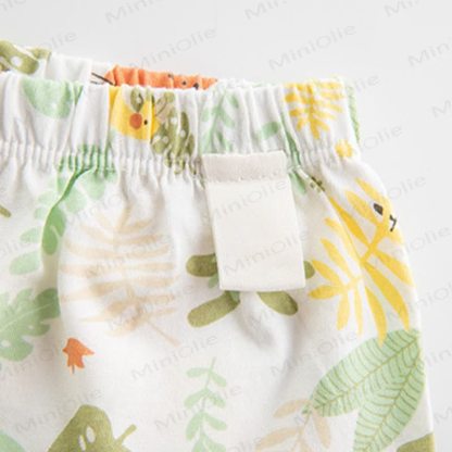 Baby White Cartoon Print Cuffed Pants - image 6