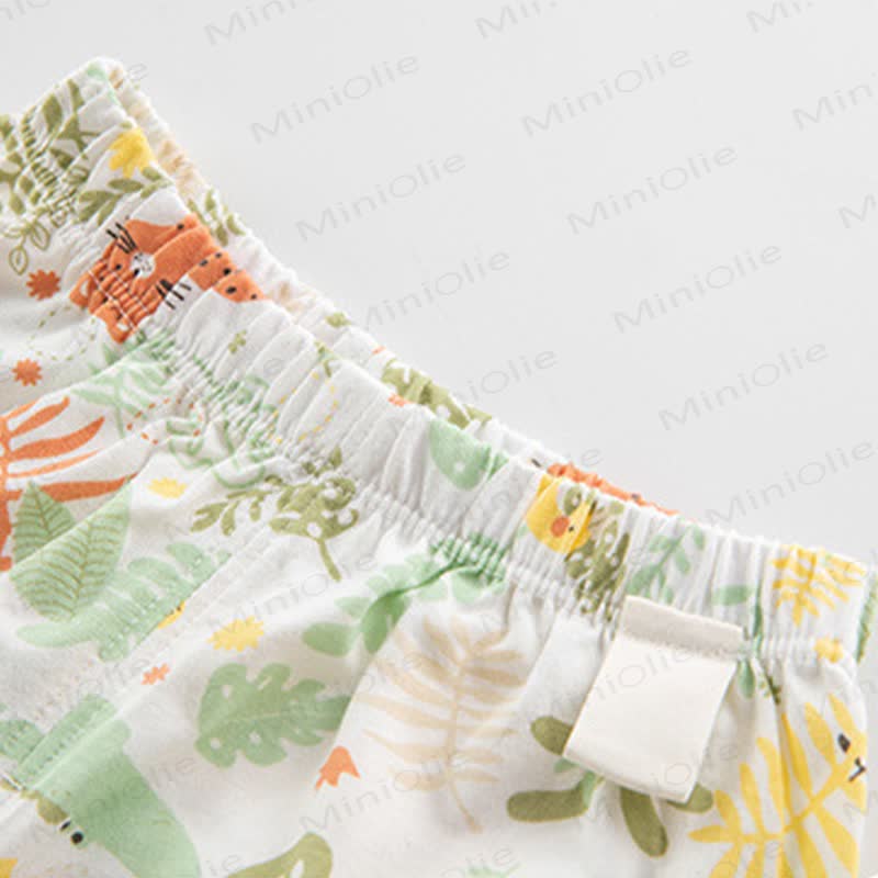 Baby White Cartoon Print Cuffed Pants - image 5