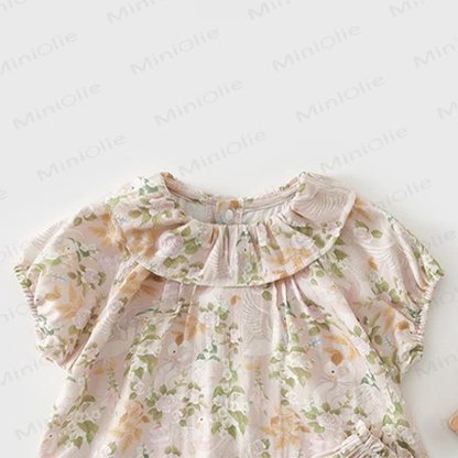 Baby Toddler White Animal and Fruit Print Top and Shorts 2-piece Set - image 3