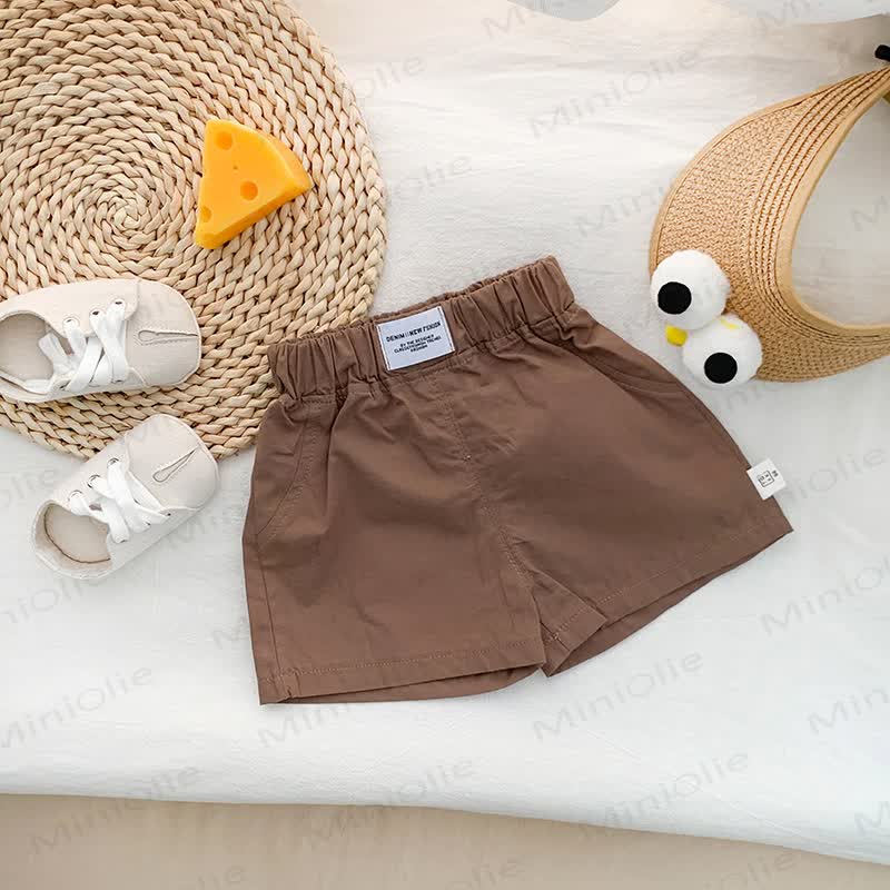 Baby Boys Solid Color Shorts - Coffee - 2-3T - image 4