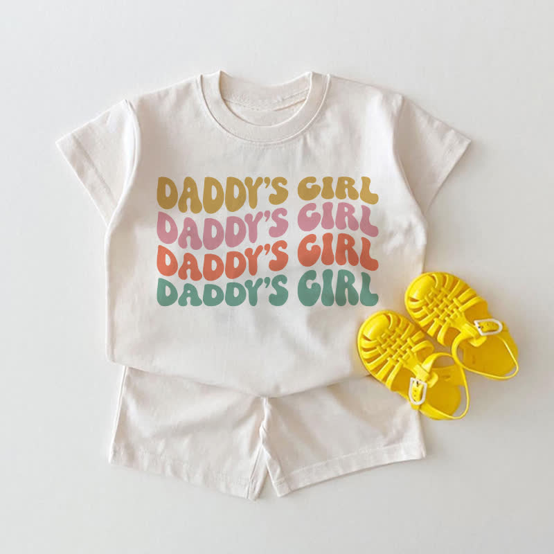 DADDY'S GIRL Baby Tee and Shorts 2-piece Set - White - 18-24M - image 1