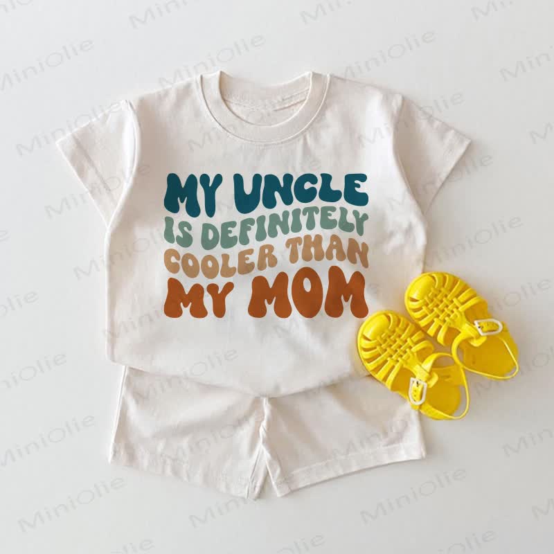MY UNCLE IS DEFINITELY COOLER THAN MY MOM Baby White Tee and Shorts 2-piece Set - White - 18-24M - image 1