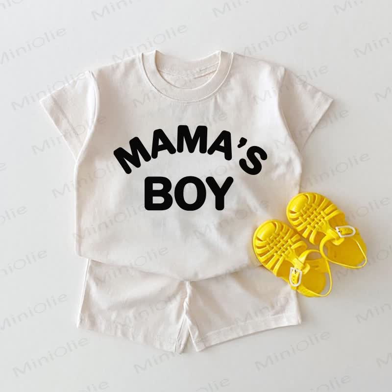 MAMA'S BOY Baby White Tee and Shorts 2-piece Set - White - 18-24M - image 1