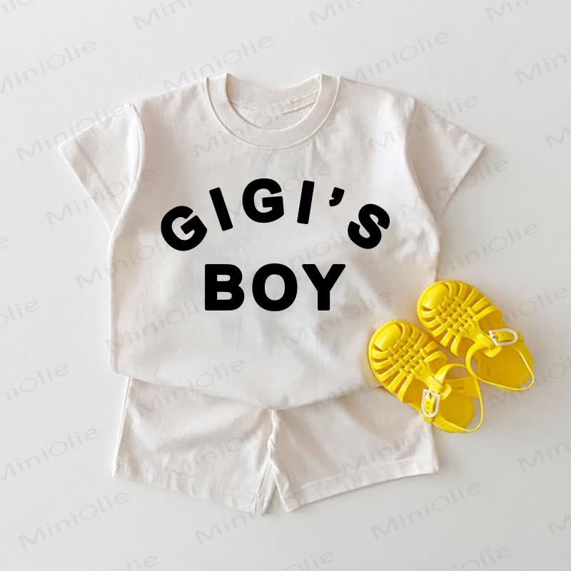 GIGI'S BOY/GIRL Baby White Tee and Shorts 2-piece Set - White - GIGI'S BOY: 18-24M - image 1