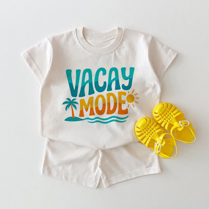 VACAY MODE Baby White Tee and Shorts 2-piece Set - White - 18-24M - image 1